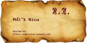 Mák Nina névjegykártya